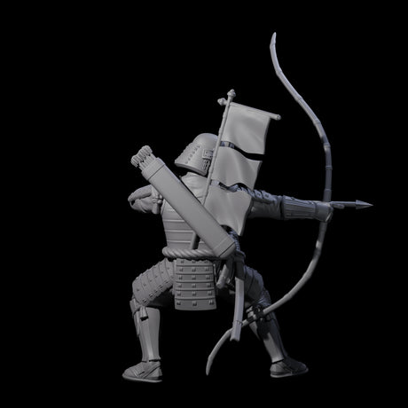 Shooting Samuari Miniature for Dungeons and Dragons, Pathfinder or other TTRPGs