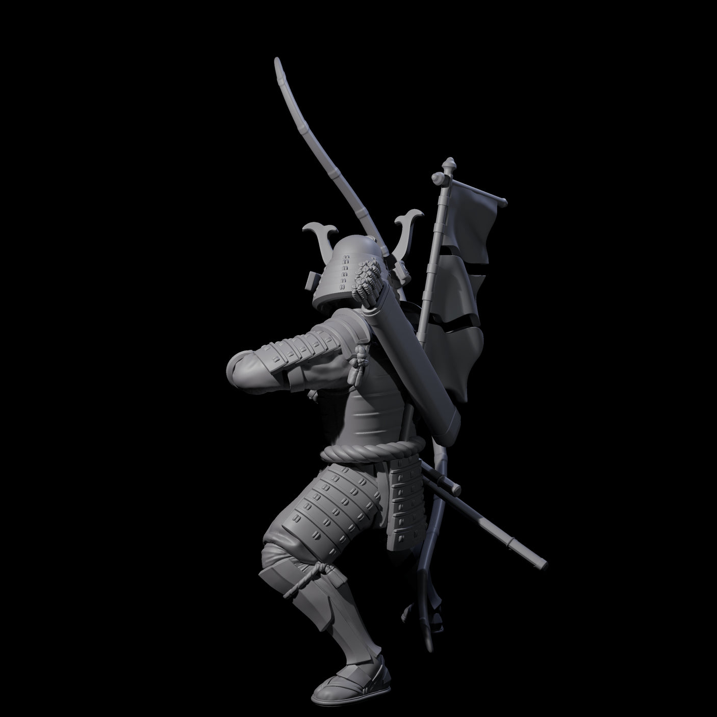 Shooting Samuari Miniature for Dungeons and Dragons, Pathfinder or other TTRPGs
