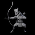 Shooting Samuari Miniature for Dungeons and Dragons, Pathfinder or other TTRPGs
