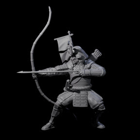 Shooting Samuari Miniature for Dungeons and Dragons, Pathfinder or other TTRPGs