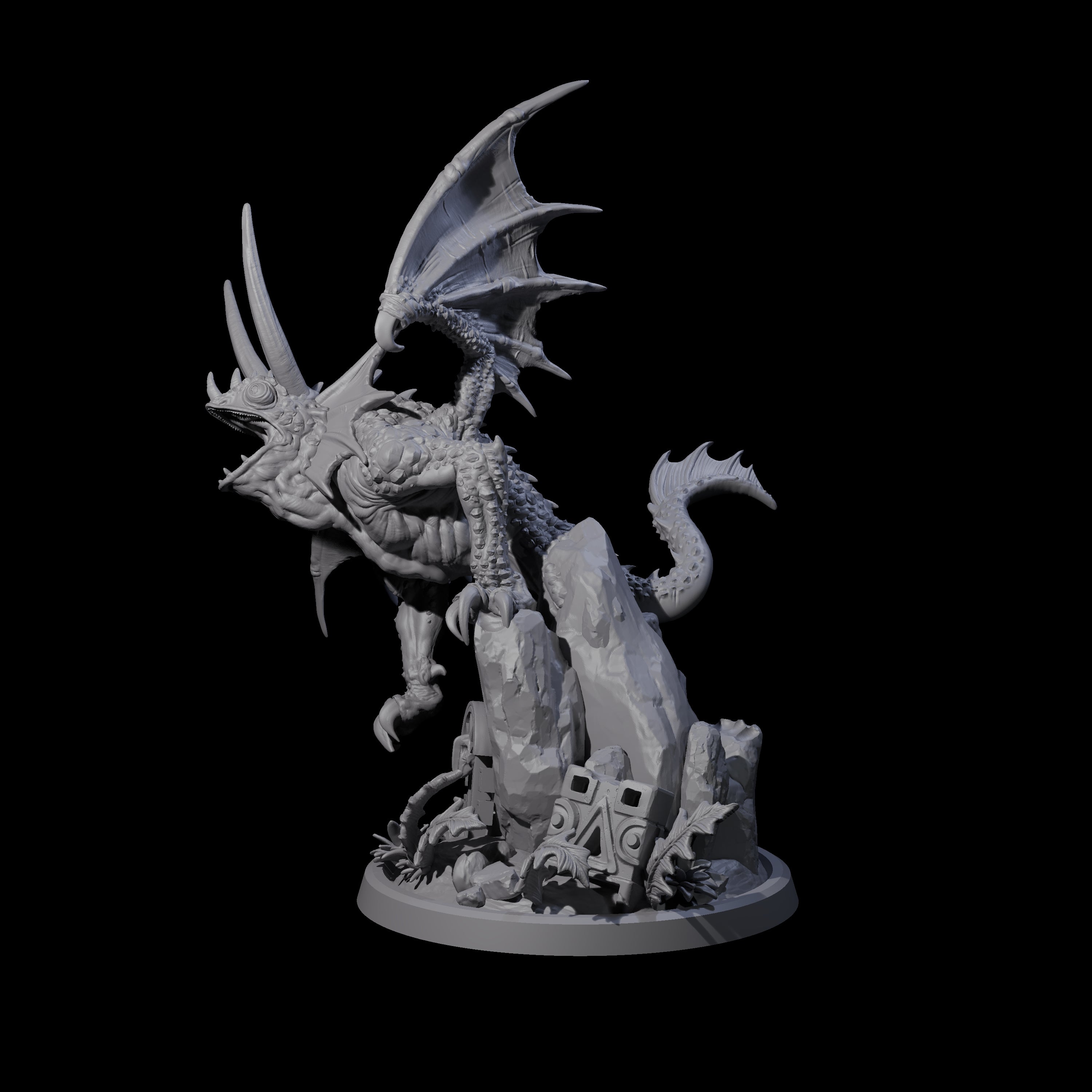 Shrieking Faerie Drake Miniature for Dungeons and Dragons, Pathfinder or other TTRPGs