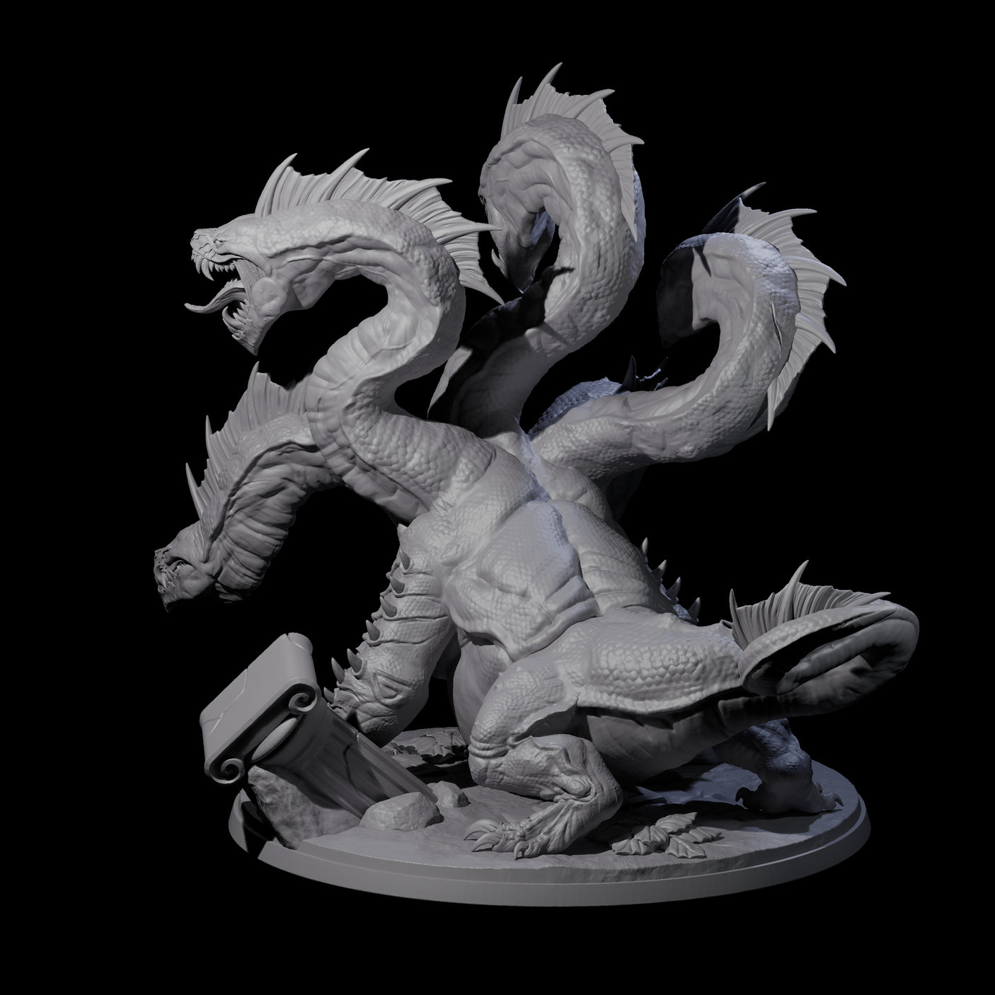 Sickly Hydra Miniature for Dungeons and Dragons, Pathfinder or other TTRPGs