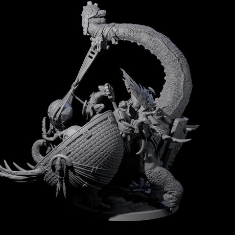 Siege Dinosaur War Platform Miniature for Dungeons and Dragons, Pathfinder or other TTRPGs
