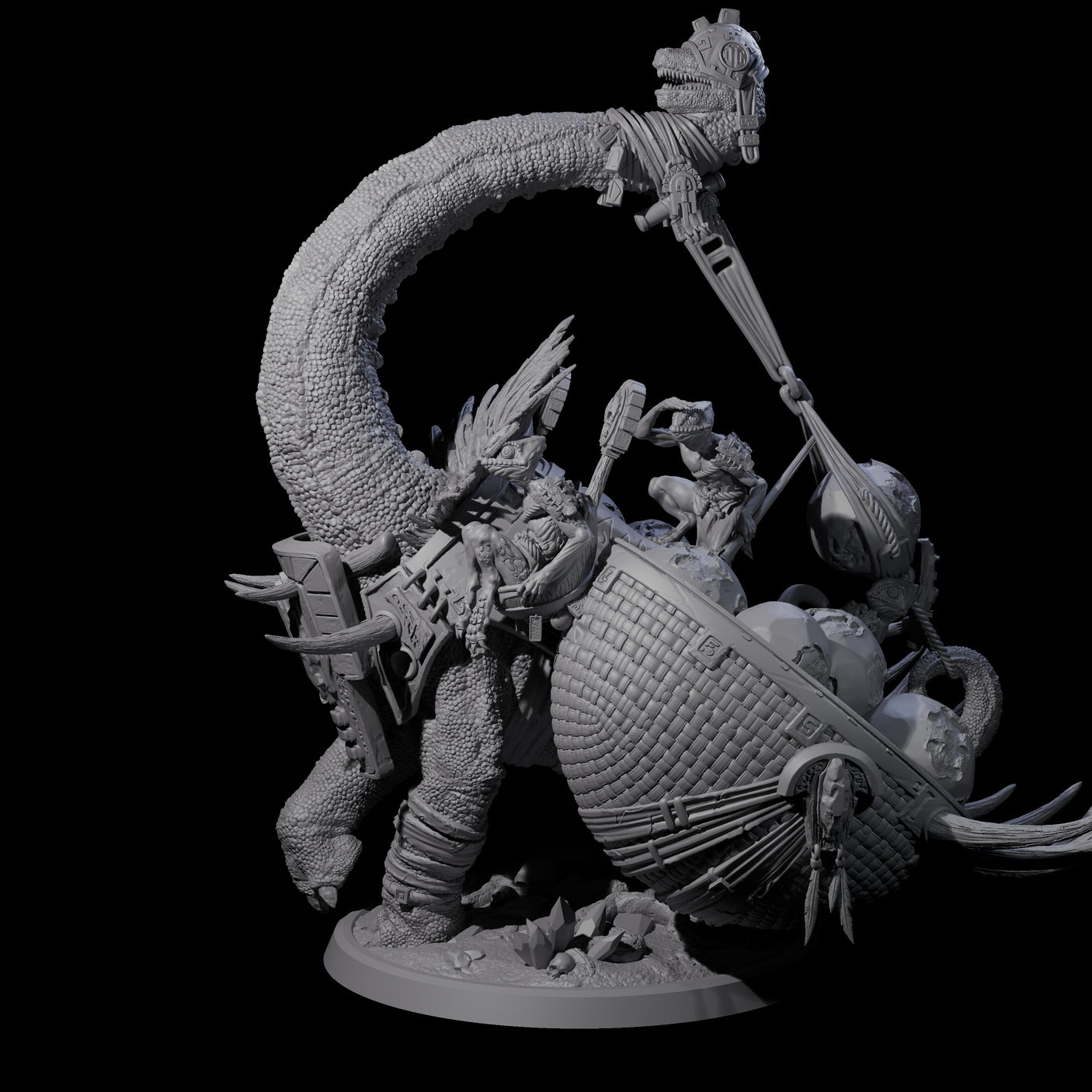 Siege Dinosaur War Platform Miniature for Dungeons and Dragons, Pathfinder or other TTRPGs