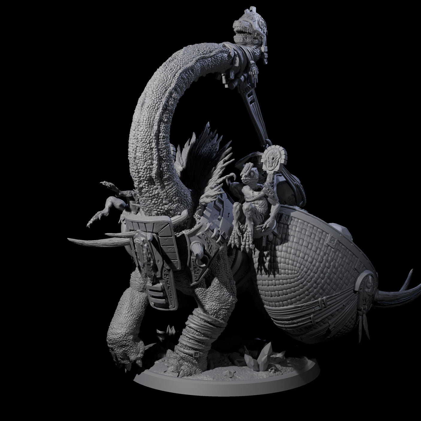 Siege Dinosaur War Platform Miniature for Dungeons and Dragons, Pathfinder or other TTRPGs