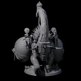 Siege Dinosaur War Platform Miniature for Dungeons and Dragons, Pathfinder or other TTRPGs