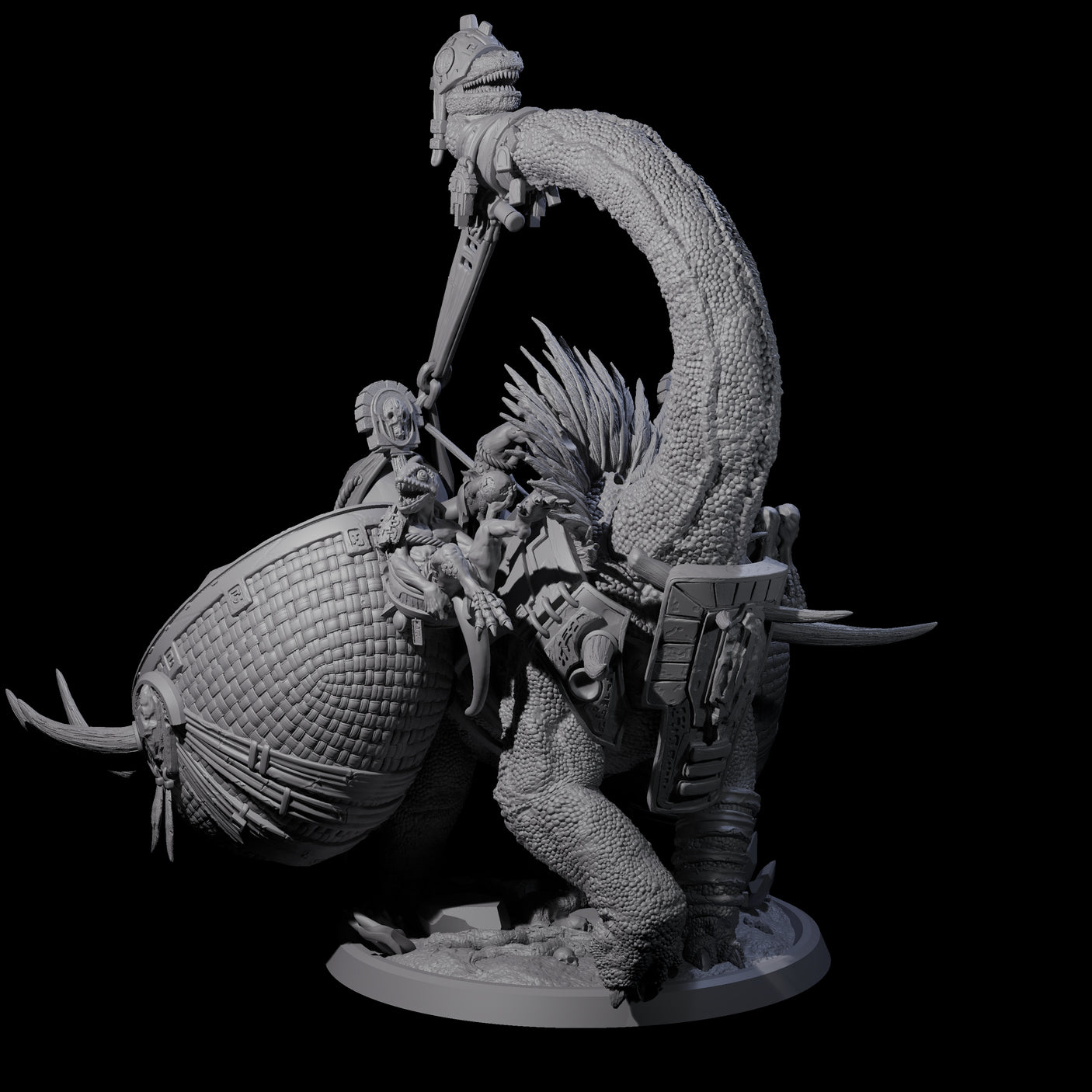Siege Dinosaur War Platform Miniature for Dungeons and Dragons, Pathfinder or other TTRPGs