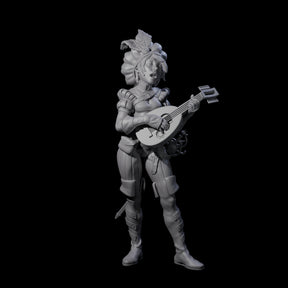 Singing and Strumming Bard Miniature for Dungeons and Dragons, Pathfinder or other TTRPGs