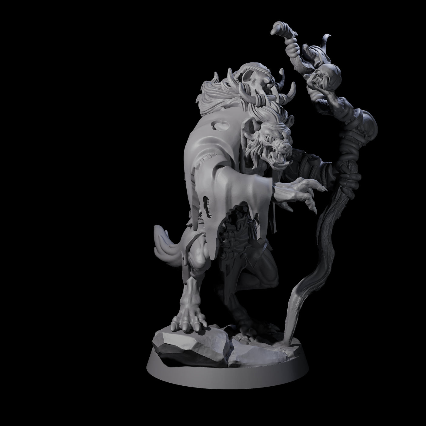 Sinister Gnoll Ruincaller Miniature for Dungeons and Dragons, Pathfinder or other TTRPGs