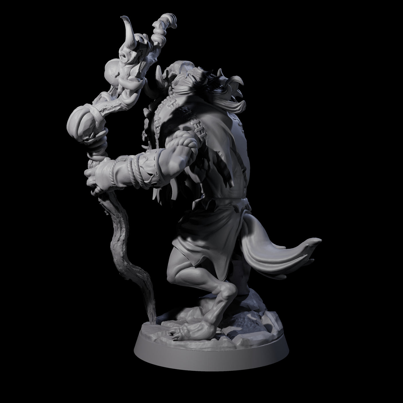 Sinister Gnoll Ruincaller Miniature for Dungeons and Dragons, Pathfinder or other TTRPGs