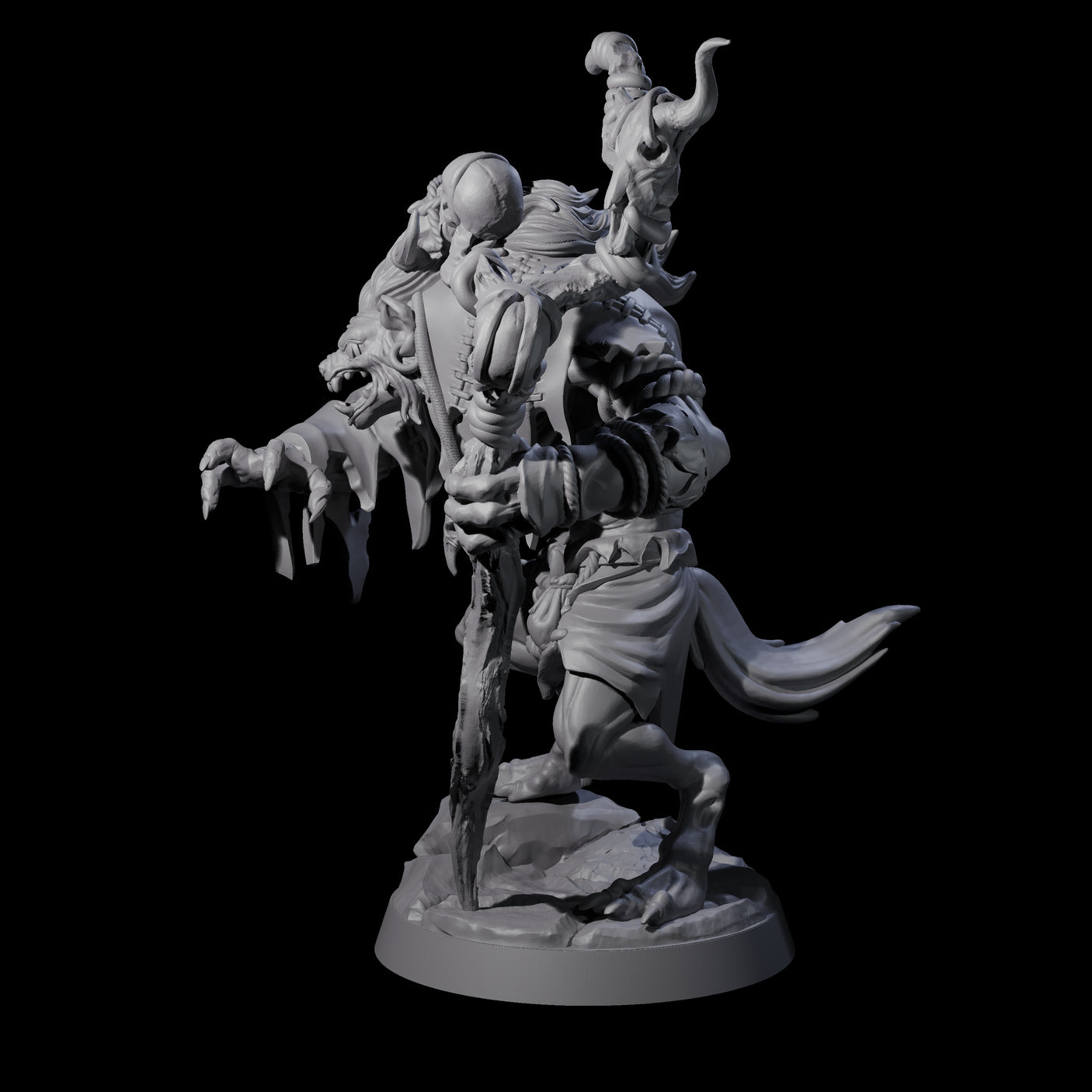 Sinister Gnoll Ruincaller Miniature for Dungeons and Dragons, Pathfinder or other TTRPGs