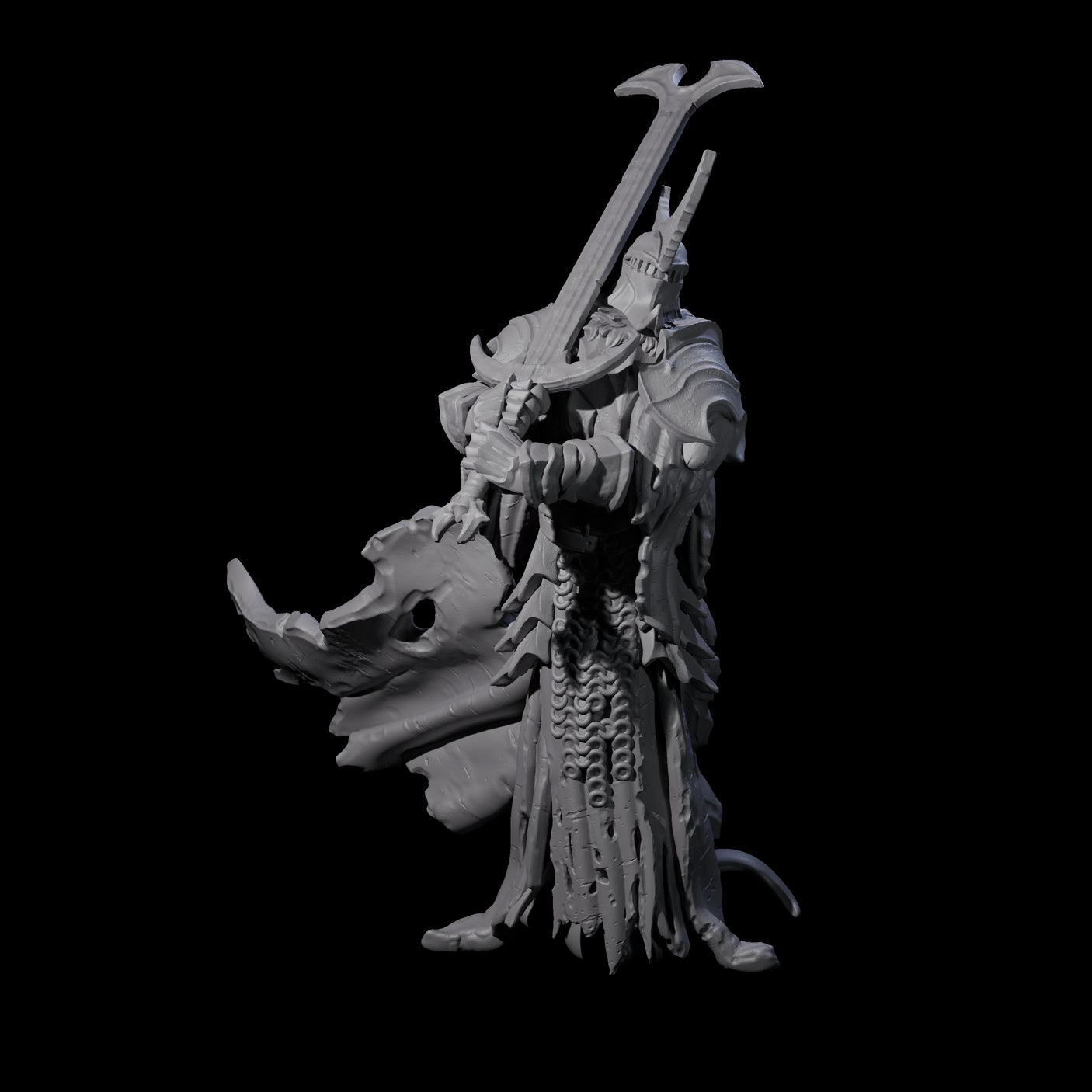 Sinister Graveknight B Miniature for Dungeons and Dragons, Pathfinder or other TTRPGs