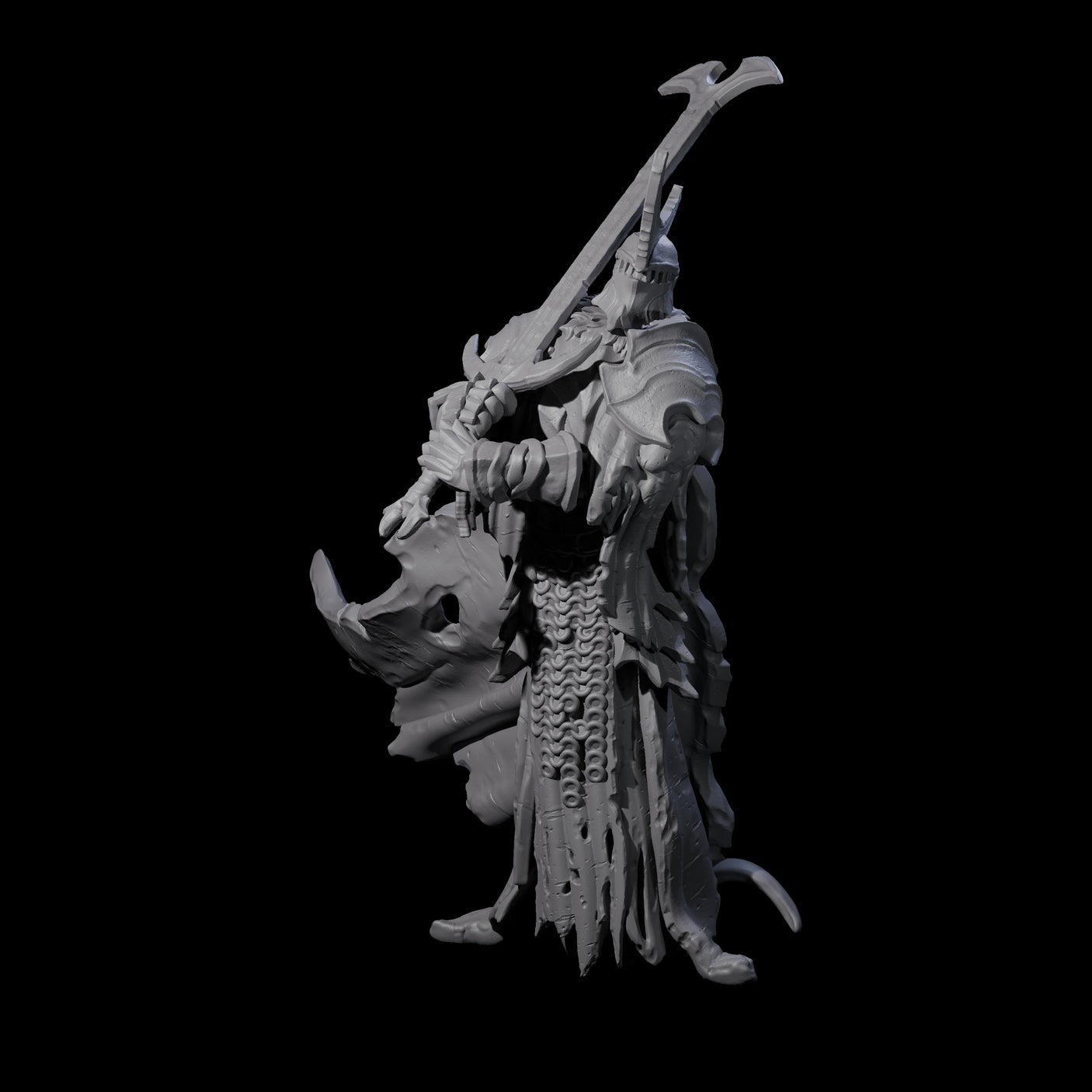 Sinister Graveknight B Miniature for Dungeons and Dragons, Pathfinder or other TTRPGs