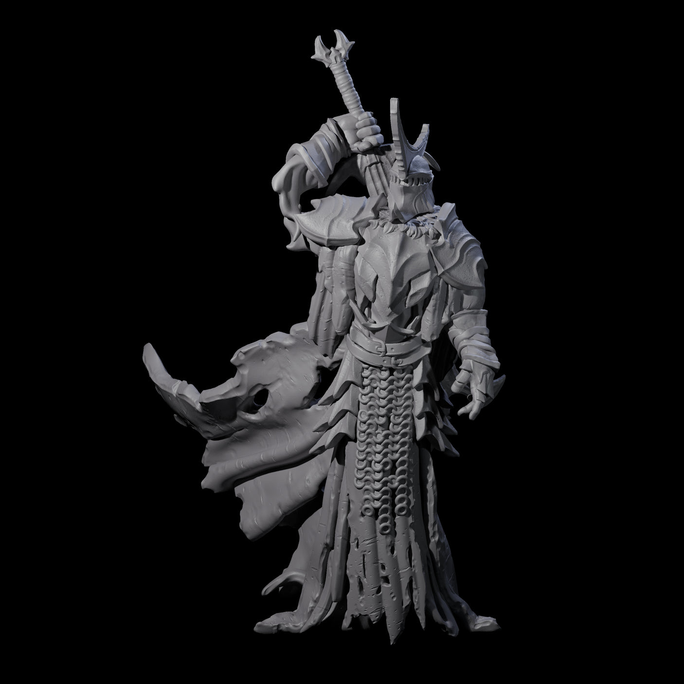 Sinister Graveknight C Miniature for Dungeons and Dragons, Pathfinder or other TTRPGs