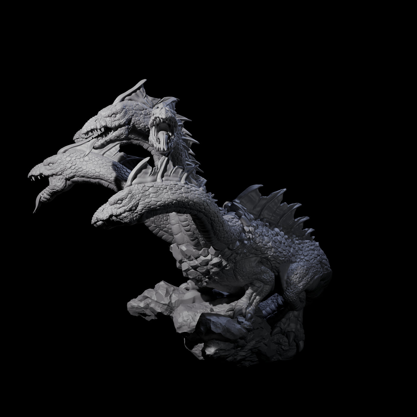 Sinister Hydra Miniature for Dungeons and Dragons, Pathfinder or other TTRPGs
