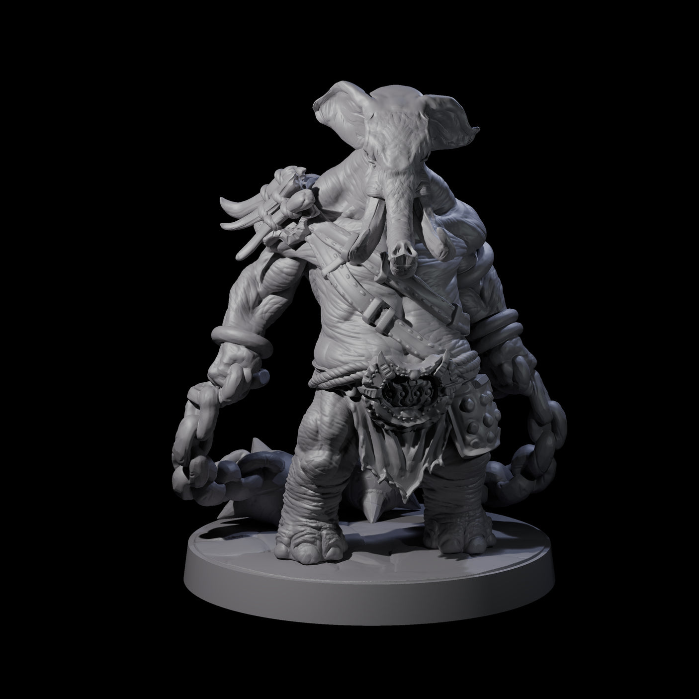 Sinuous Loxodon Gladiator A Miniature for Dungeons and Dragons, Pathfinder or other TTRPGs
