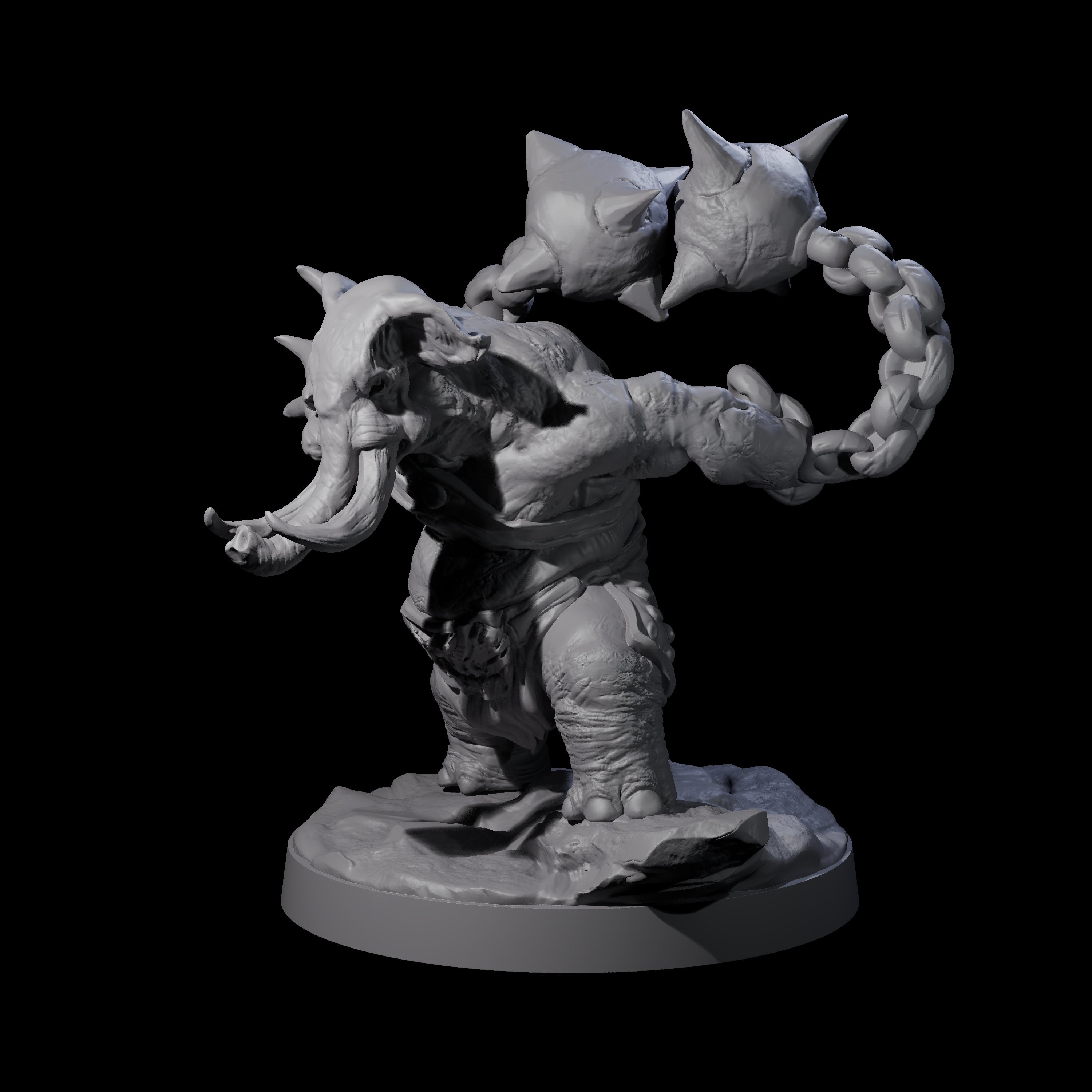 Sinuous Loxodon Gladiator B Miniature for Dungeons and Dragons, Pathfinder or other TTRPGs