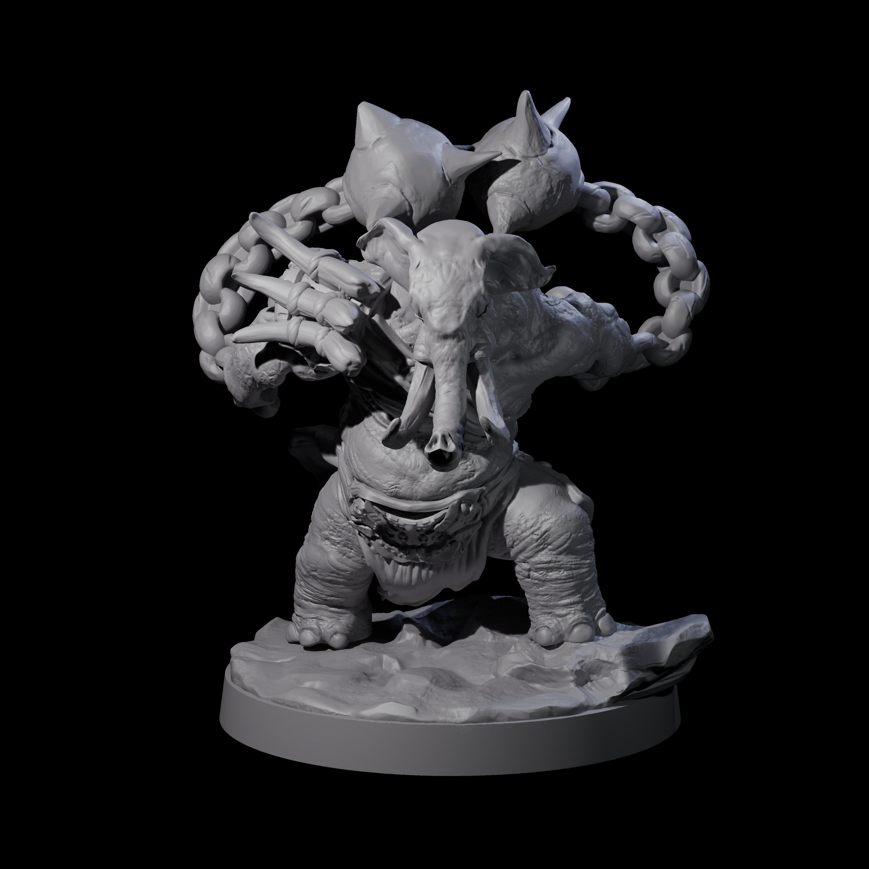 Sinuous Loxodon Gladiator B Miniature for Dungeons and Dragons, Pathfinder or other TTRPGs