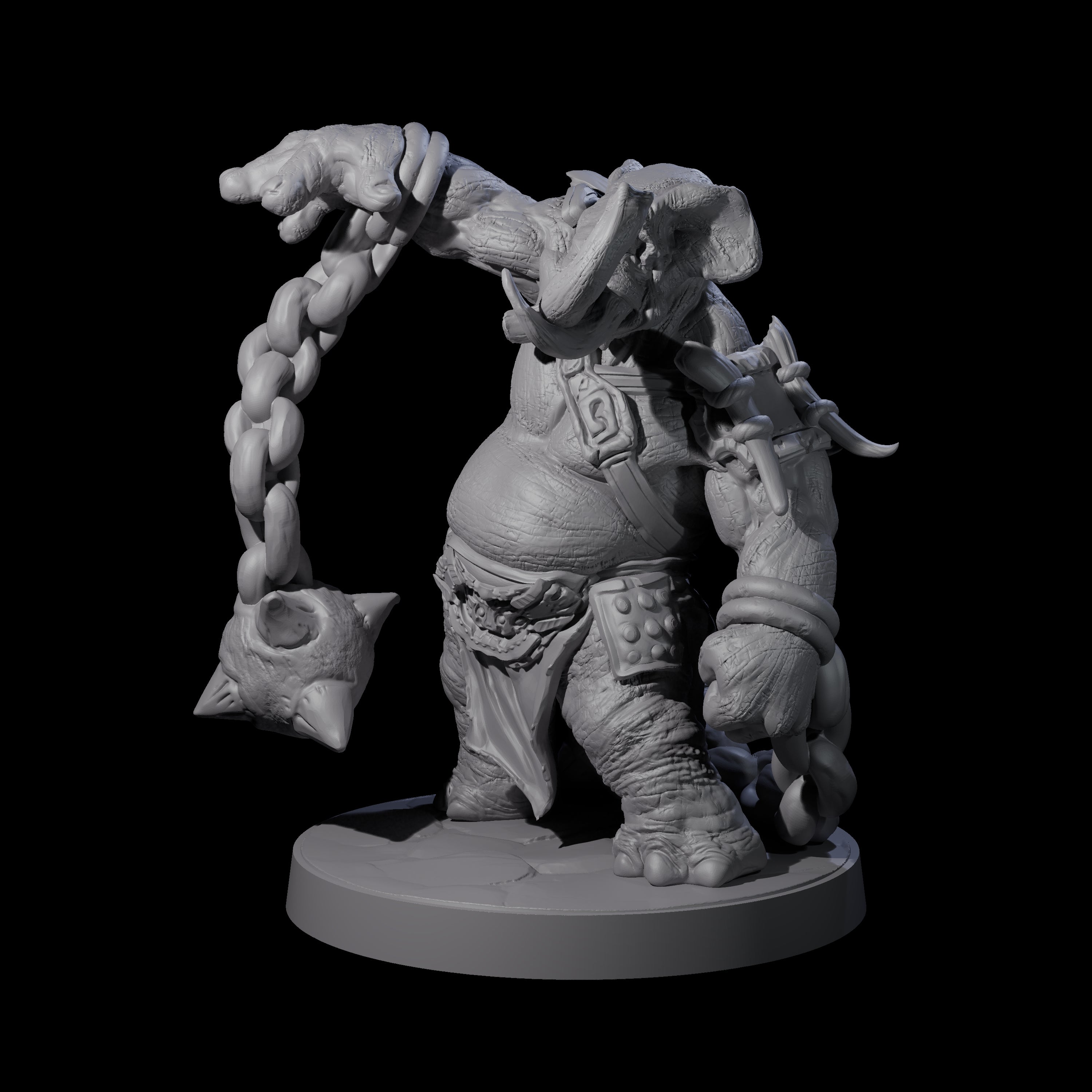 Sinuous Loxodon Gladiator C Miniature for Dungeons and Dragons, Pathfinder or other TTRPGs