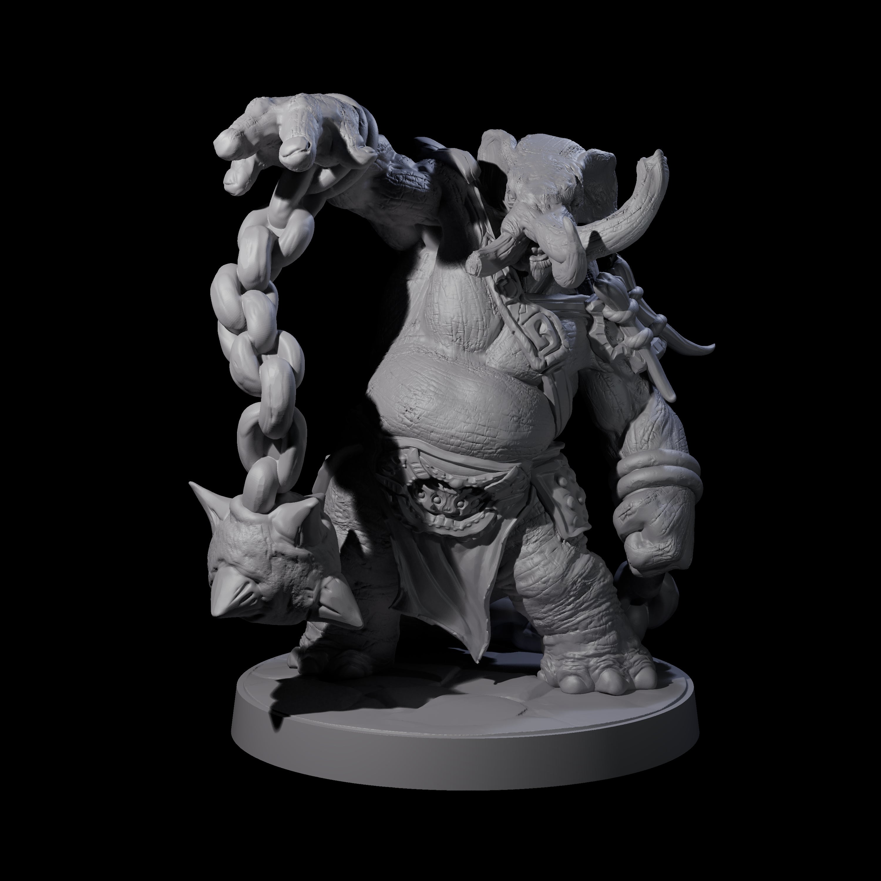 Sinuous Loxodon Gladiator C Miniature for Dungeons and Dragons, Pathfinder or other TTRPGs