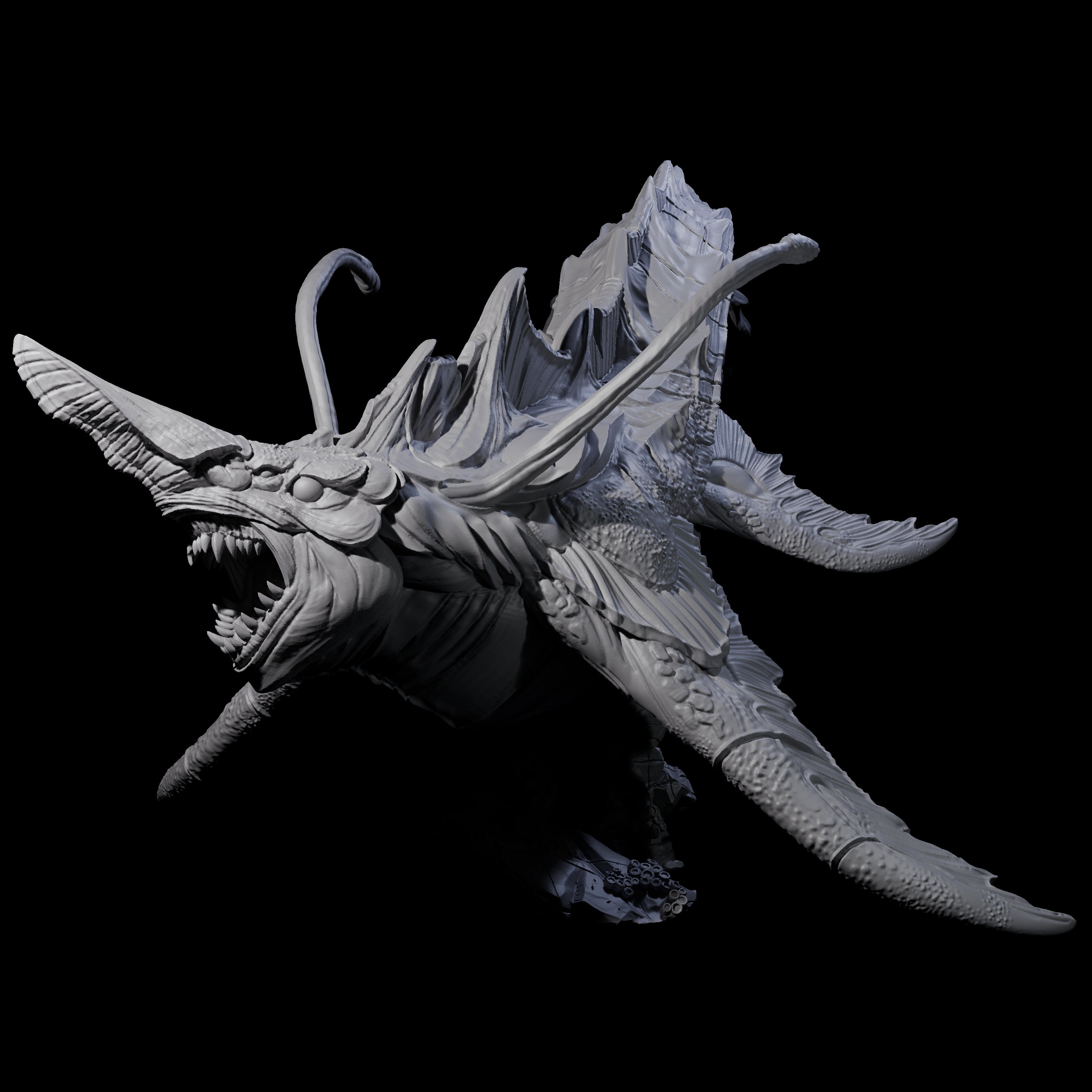 Sinuous Zaratan Tidehunter Miniature for Dungeons and Dragons, Pathfinder or other TTRPGs