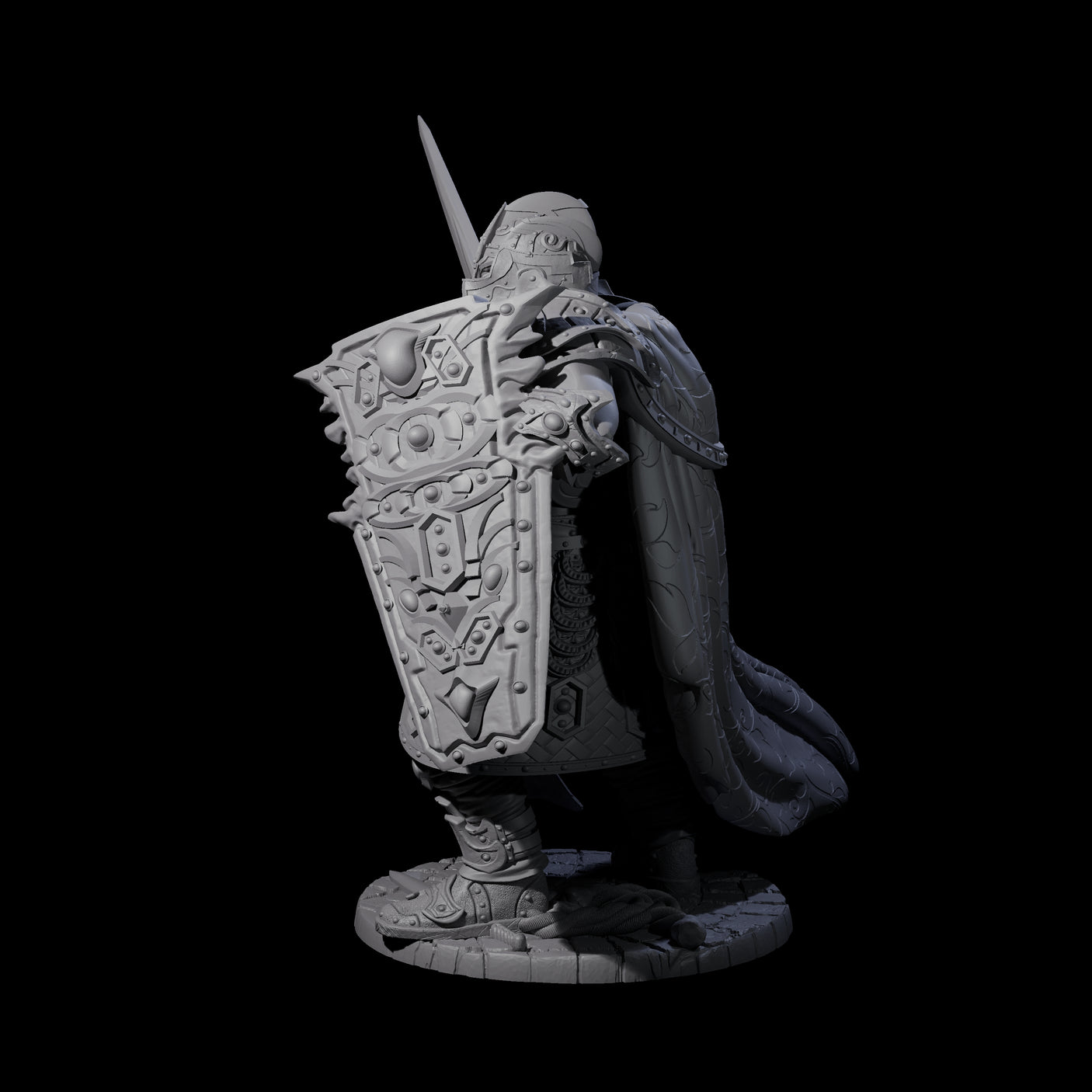 Sir Percival - Sword and Board Fighter Miniature for Dungeons and Dragons, Pathfinder or other TTRPGs