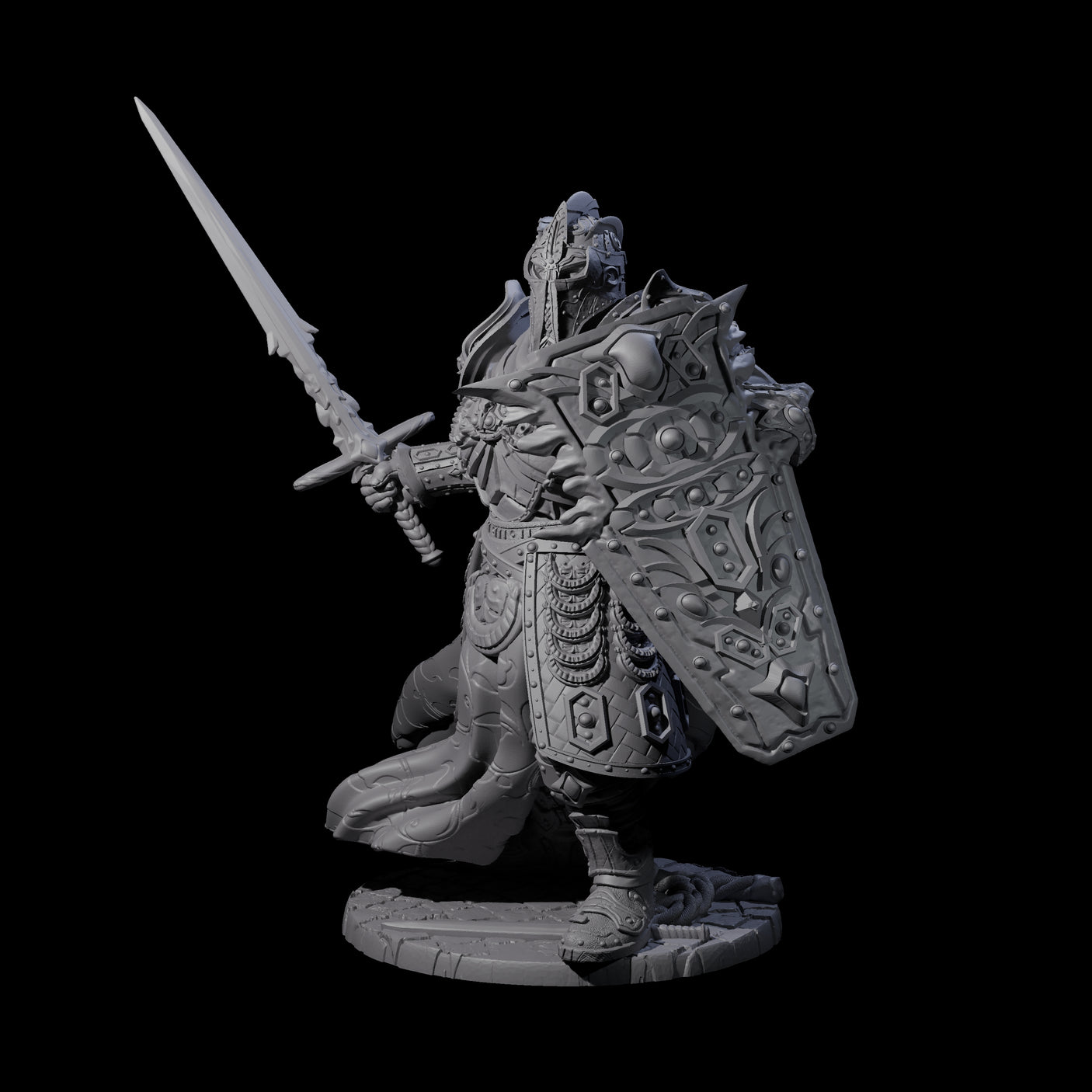Sir Percival - Sword and Board Fighter Miniature for Dungeons and Dragons, Pathfinder or other TTRPGs