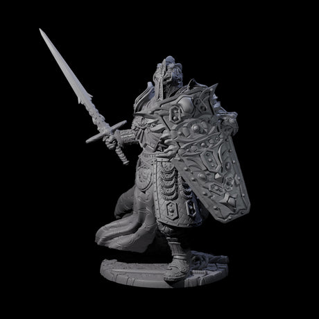 Sir Percival - Sword and Board Fighter Miniature for Dungeons and Dragons, Pathfinder or other TTRPGs