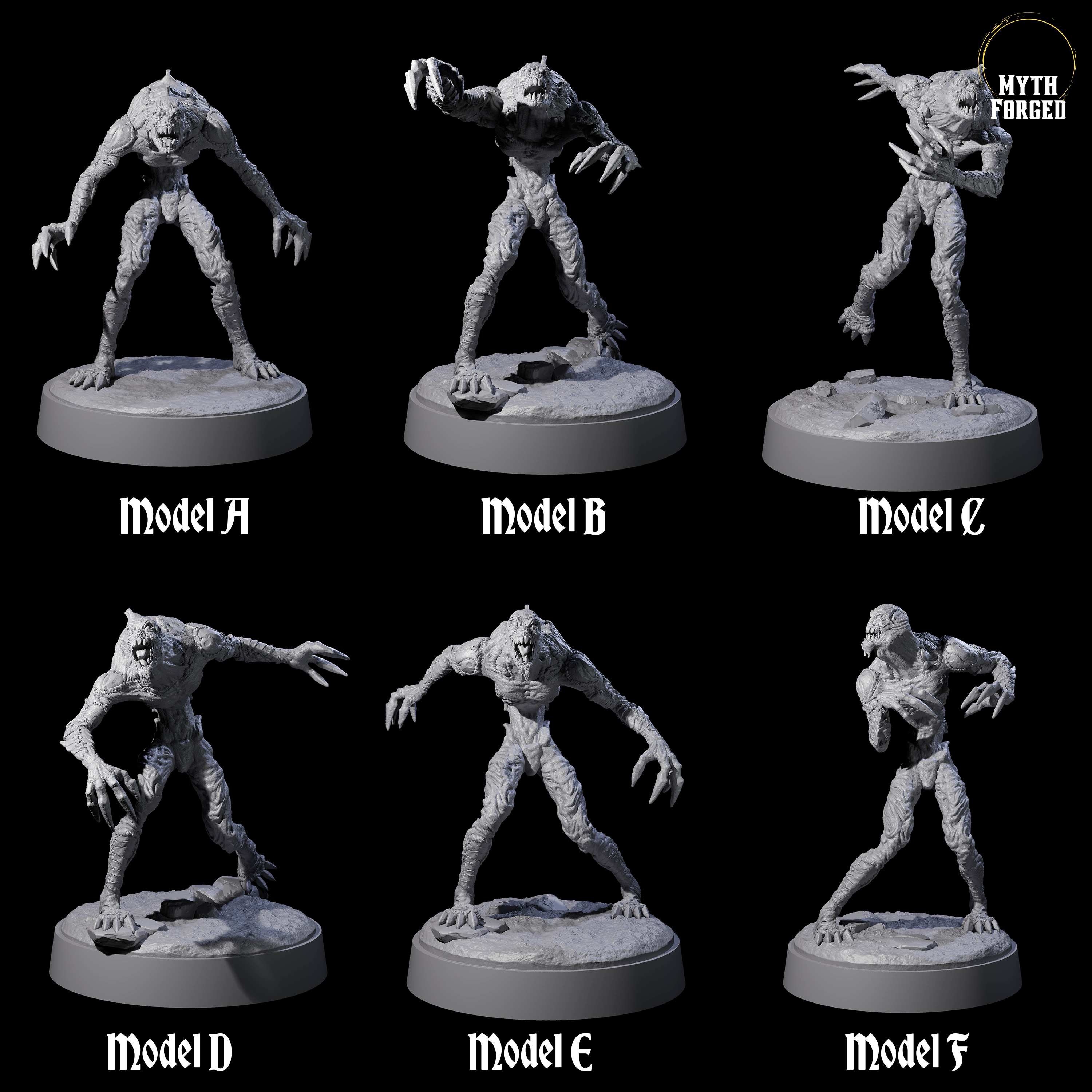Six Angry Meenlocks Miniature for Dungeons and Dragons, Pathfinder or other TTRPGs