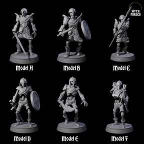 Six Clanking Armoured Skeletons Miniature for Dungeons and Dragons, Pathfinder or other TTRPGs