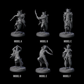 Six Cloaked Dark Elf Assassins Miniature for Dungeons and Dragons, Pathfinder or other TTRPGs