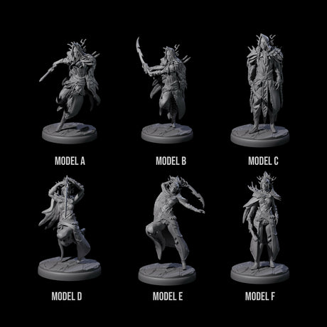 Six Cloaked Dark Elf Assassins Miniature for Dungeons and Dragons, Pathfinder or other TTRPGs