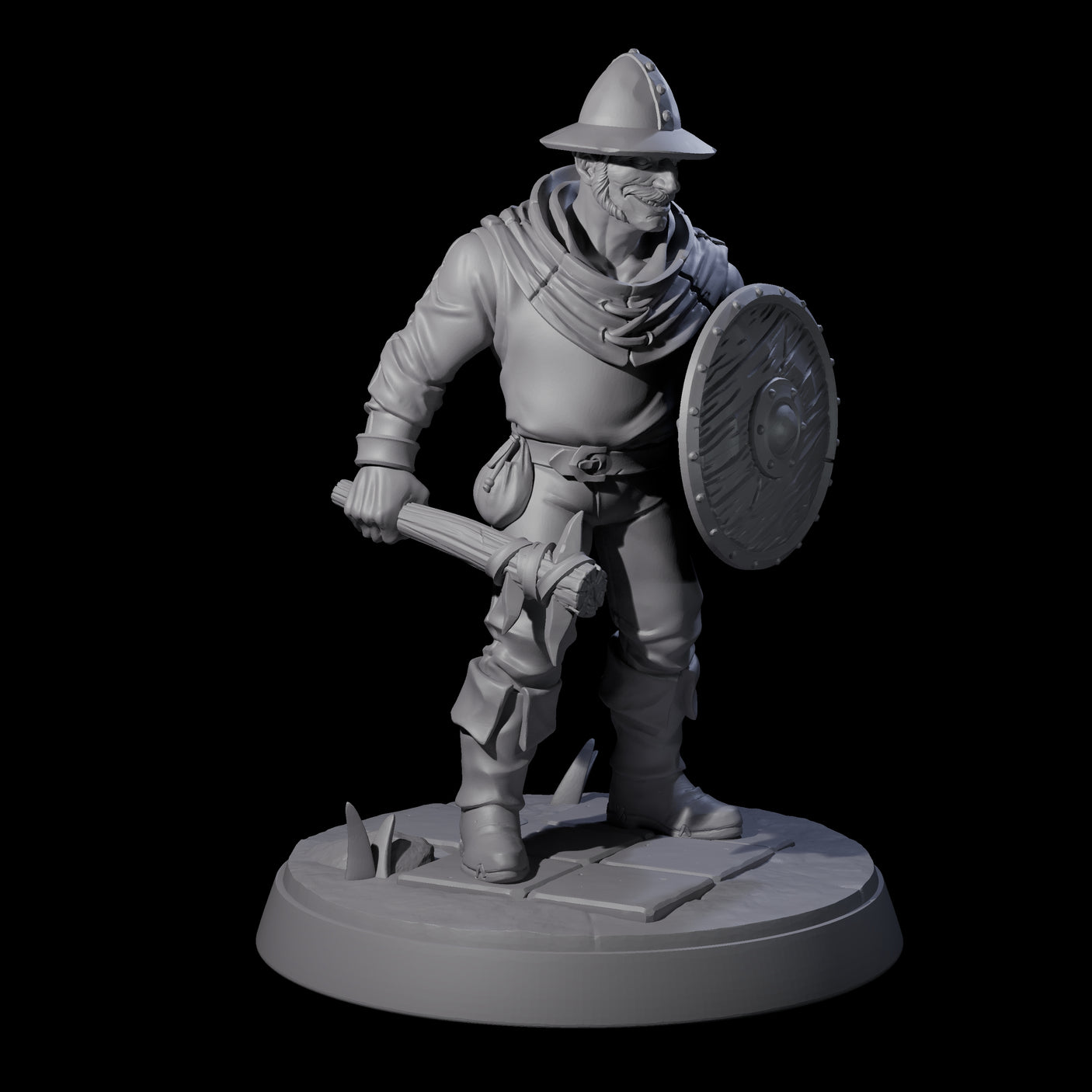 Six Cobbled Together Militia Miniature for Dungeons and Dragons, Pathfinder or other TTRPGs