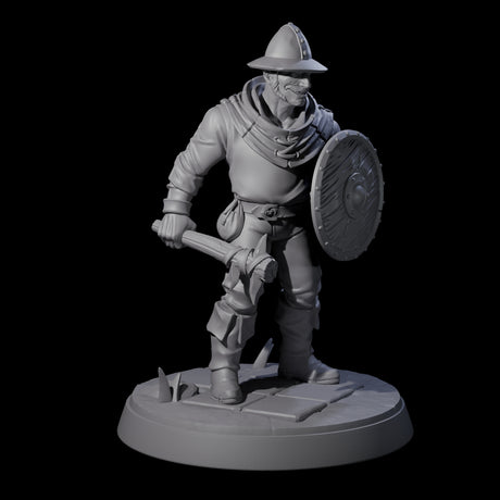 Six Cobbled Together Militia Miniature for Dungeons and Dragons, Pathfinder or other TTRPGs