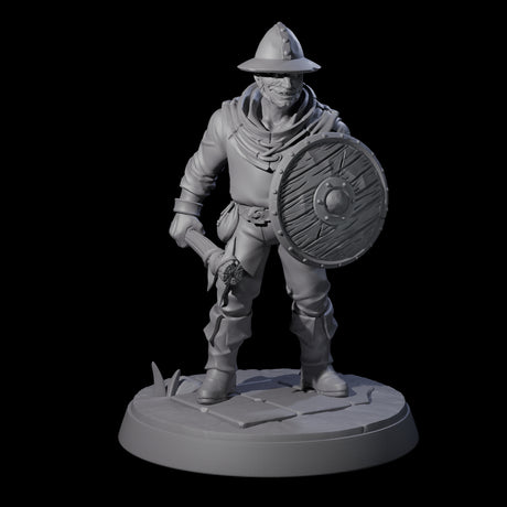 Six Cobbled Together Militia Miniature for Dungeons and Dragons, Pathfinder or other TTRPGs