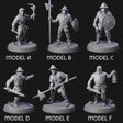 Six Cobbled Together Militia Miniature for Dungeons and Dragons, Pathfinder or other TTRPGs