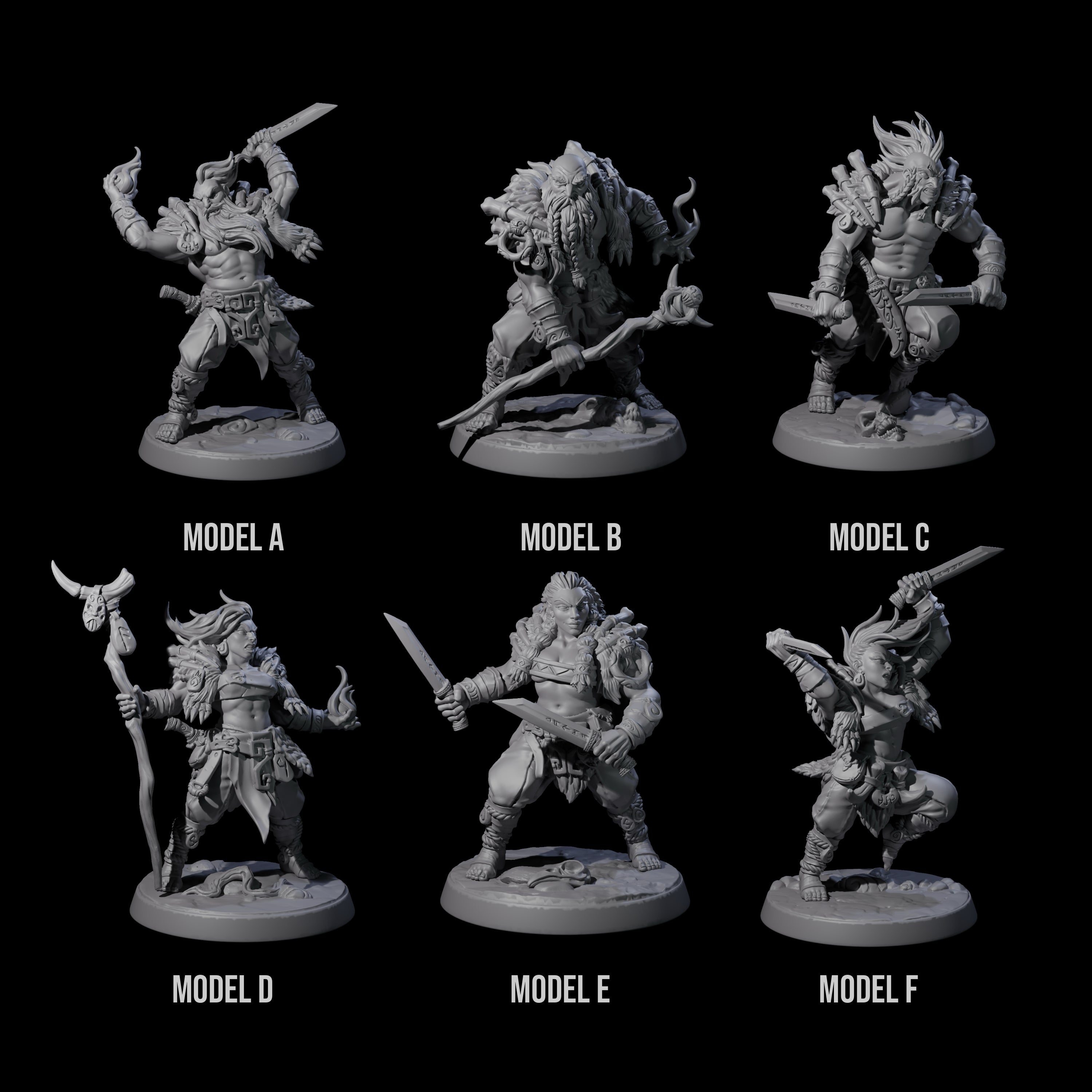 Six Cunning Northmen Rogues and Wizards Miniature for Dungeons and Dragons, Pathfinder or other TTRPGs