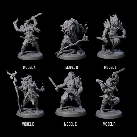 Six Cunning Northmen Rogues and Wizards Miniature for Dungeons and Dragons, Pathfinder or other TTRPGs