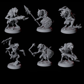 Six Cunning Ratfolk Soldiers Miniature for Dungeons and Dragons, Pathfinder or other TTRPGs