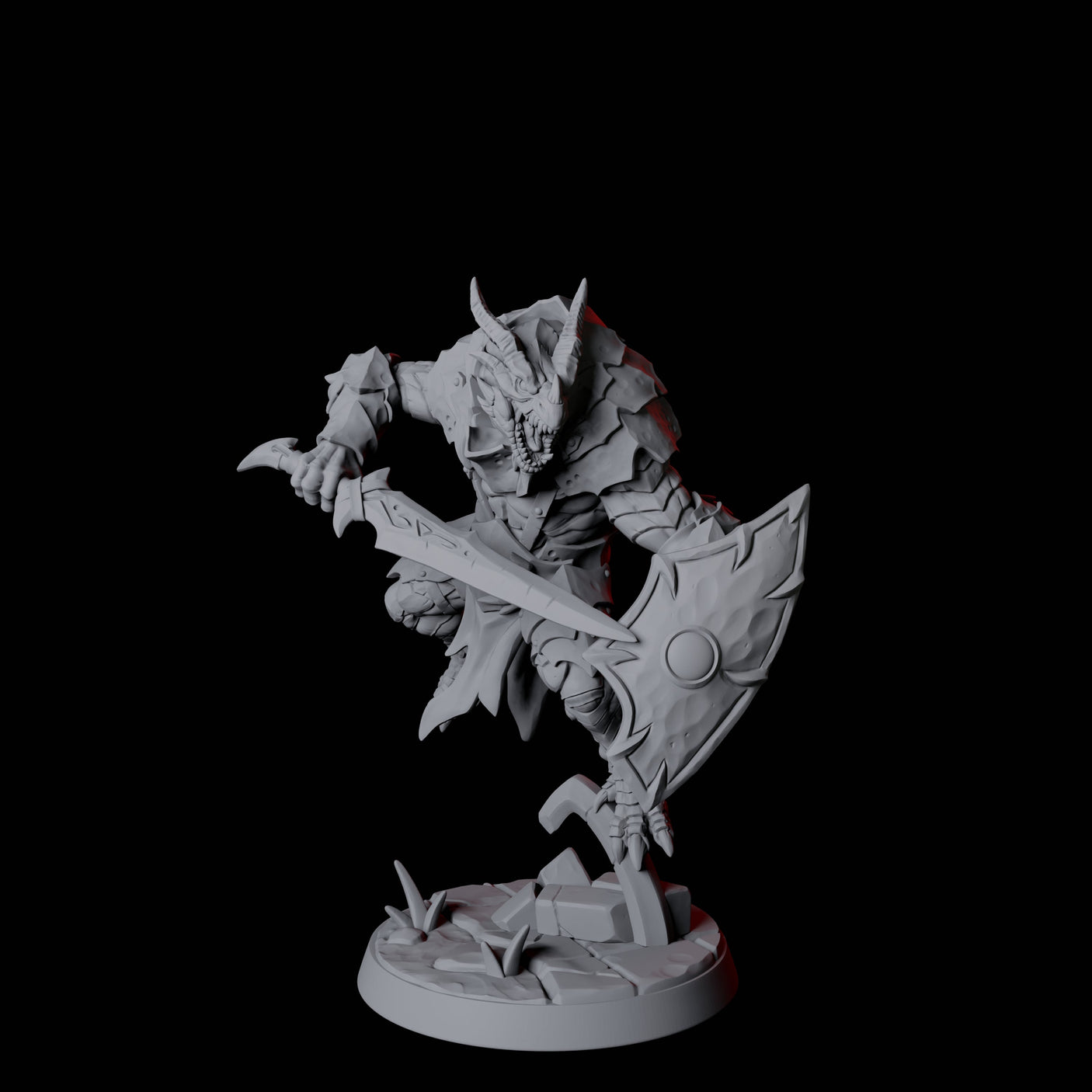 Six Dauntless Dragonborn Fighters Miniature for Dungeons and Dragons, Pathfinder or other TTRPGs