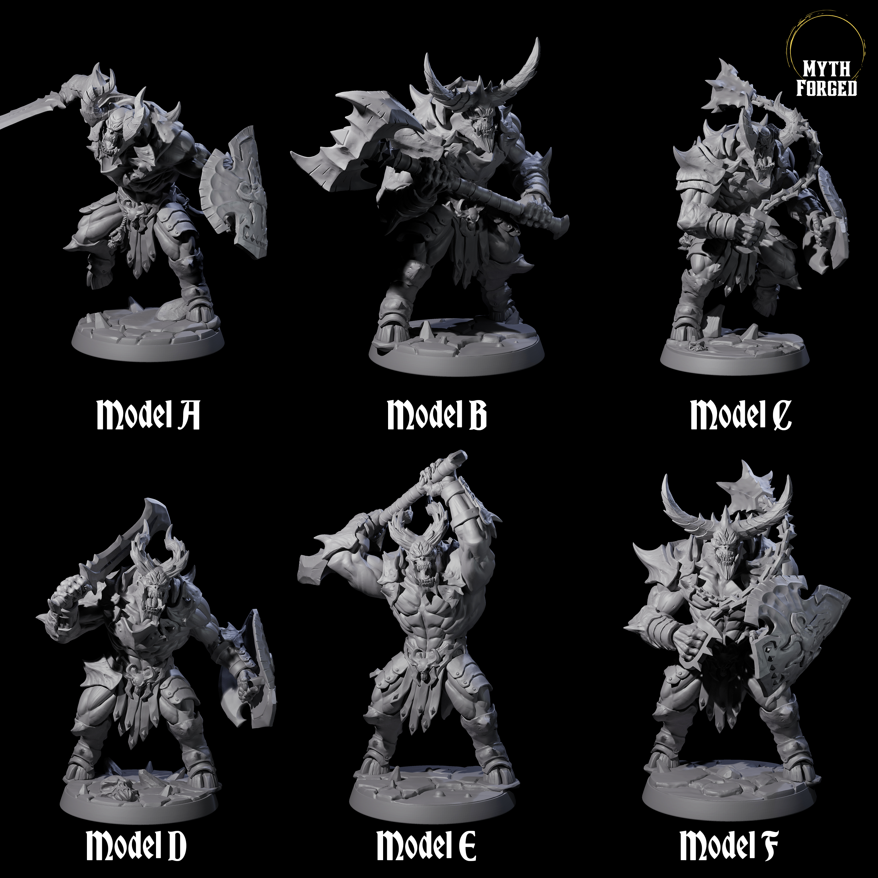 Six Demonic Ravagers Miniature for Dungeons and Dragons, Pathfinder or other TTRPGs