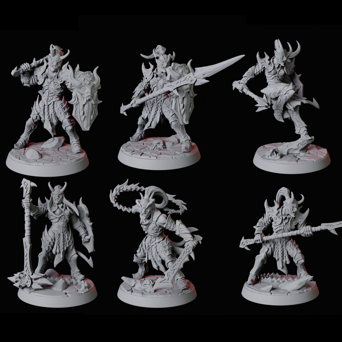 Six Devil Soldiers Miniature for Dungeons and Dragons, Pathfinder or other TTRPGs