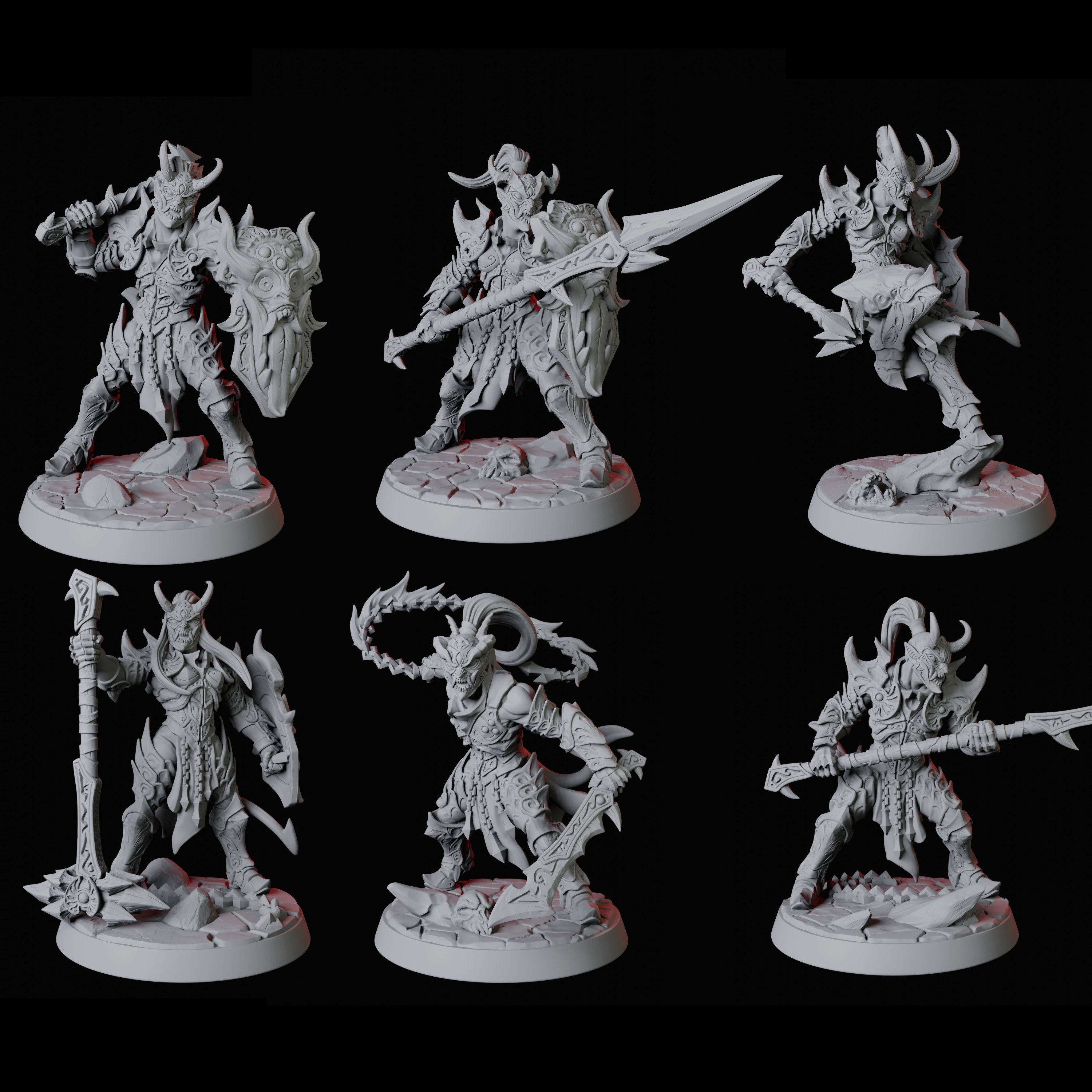 Six Devil Soldiers Miniature for Dungeons and Dragons