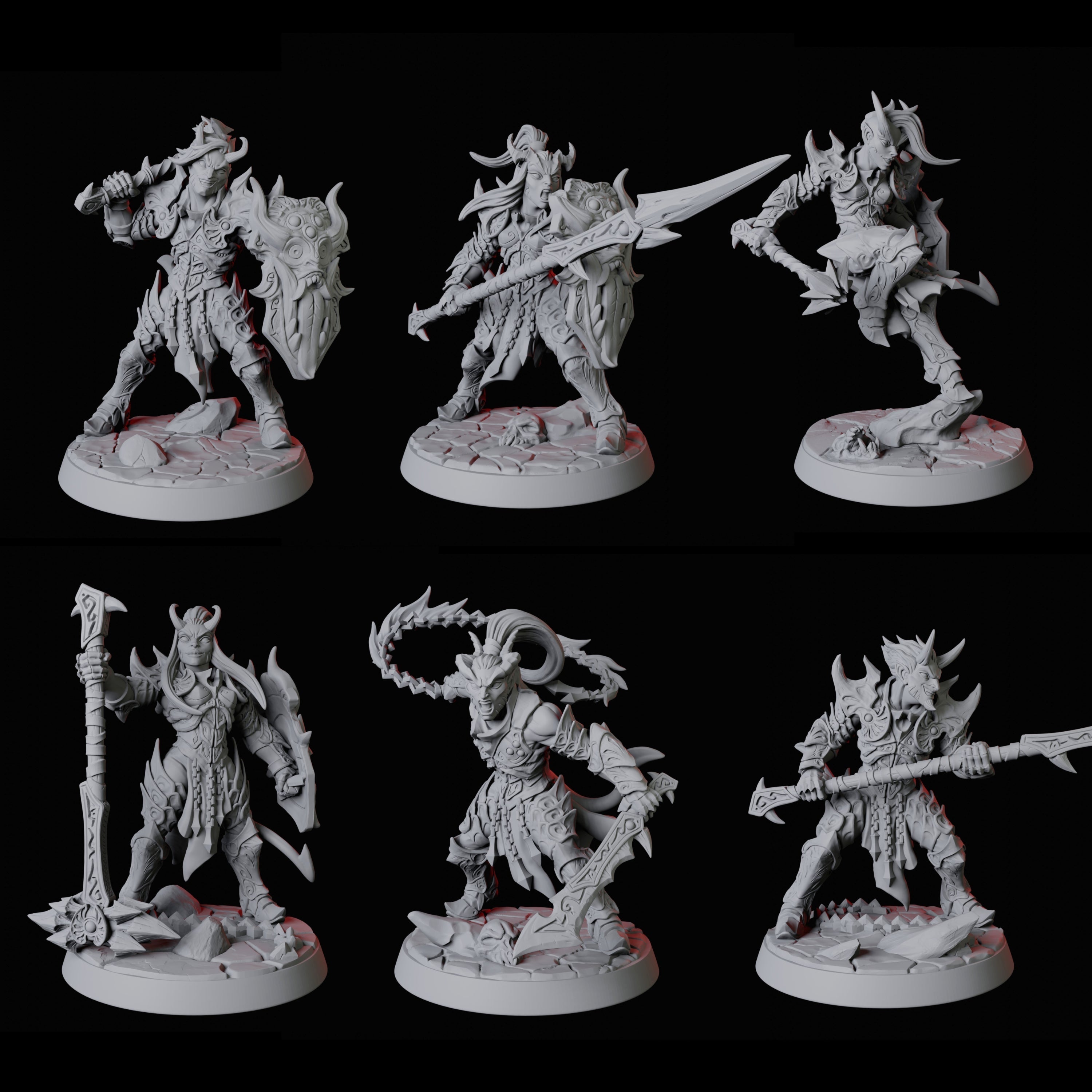 Six Devil Soldiers Miniature for Dungeons and Dragons