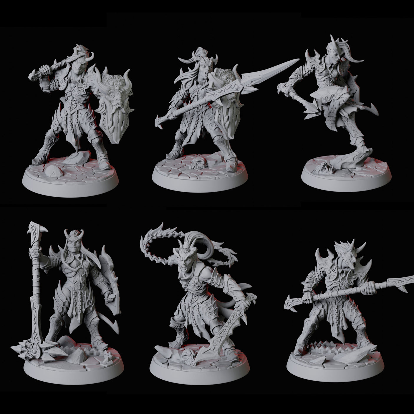 Six Devil Soldiers Miniature for Dungeons and Dragons, Pathfinder or other TTRPGs