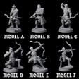 Six Dragon Archers Miniature for Dungeons and Dragons, Pathfinder or other TTRPGs