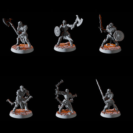 Six Draugr Soldiers Miniature for Dungeons and Dragons, Pathfinder or other TTRPGs