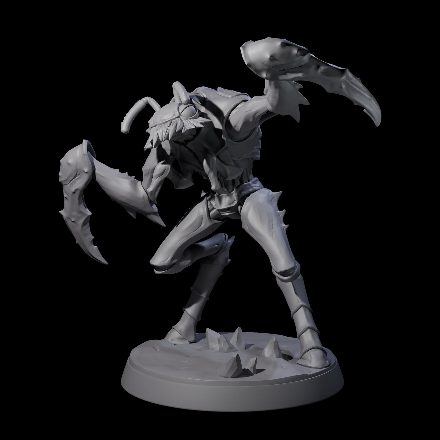 Six Droning Thri-kreen Thralls Miniature for Dungeons and Dragons, Pathfinder or other TTRPGs