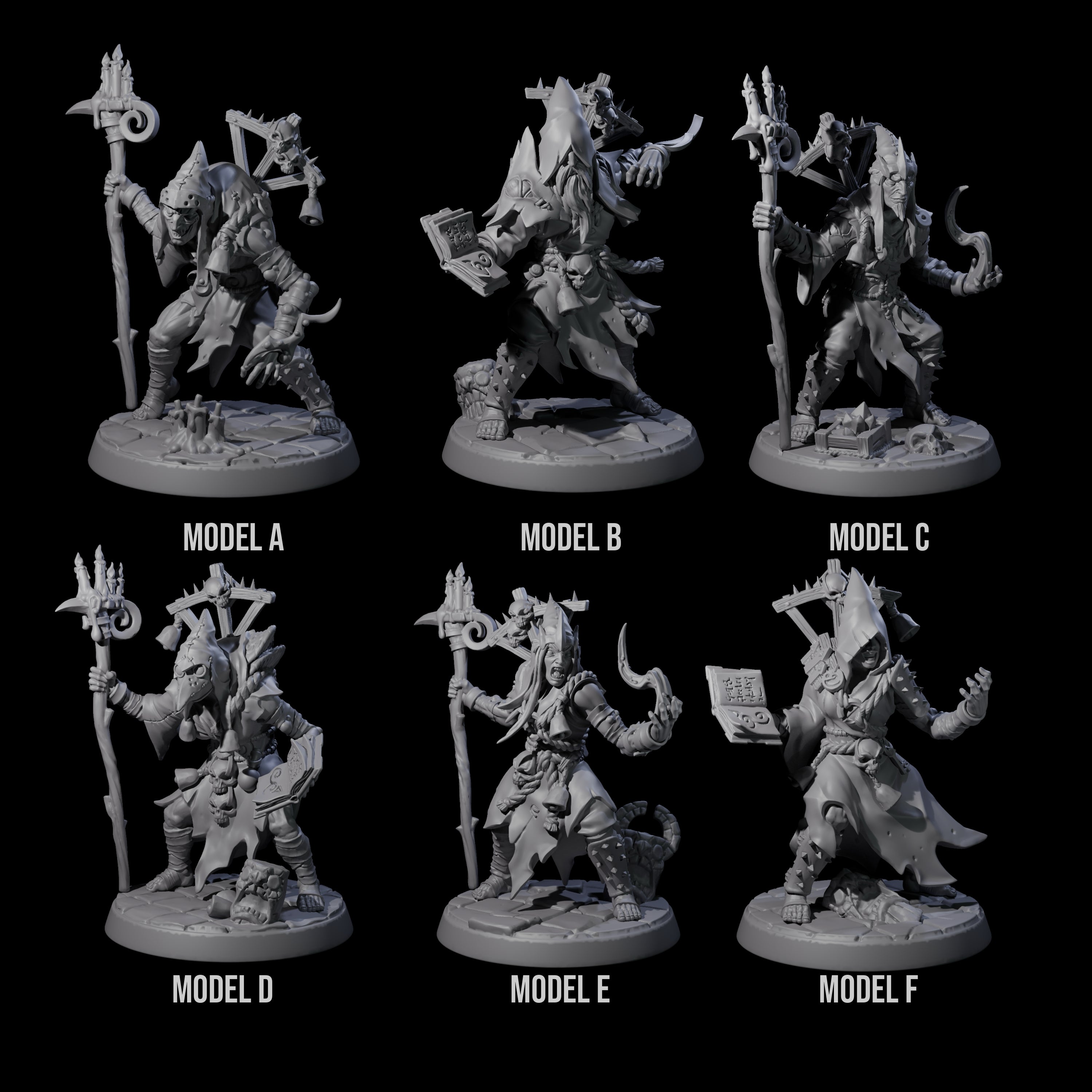 Six Filth Cultists Miniature for Dungeons and Dragons, Pathfinder or other TTRPGs