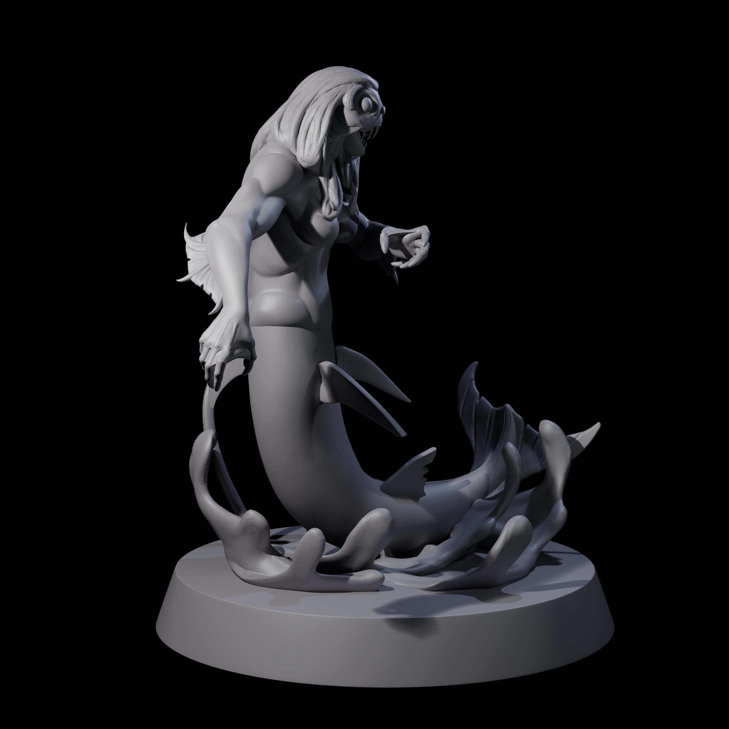 Six Fishy Deep Ones Miniature for Dungeons and Dragons, Pathfinder or other TTRPGs